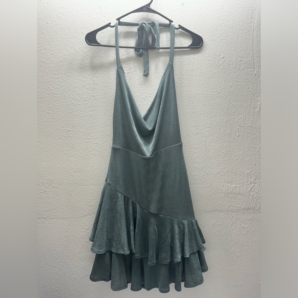 Selfie Leslie cowl halterneck formal dress
